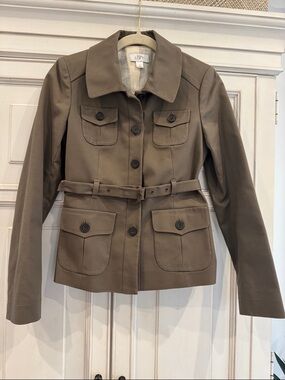 LOFT Olive-Green Belted Utility Jacket